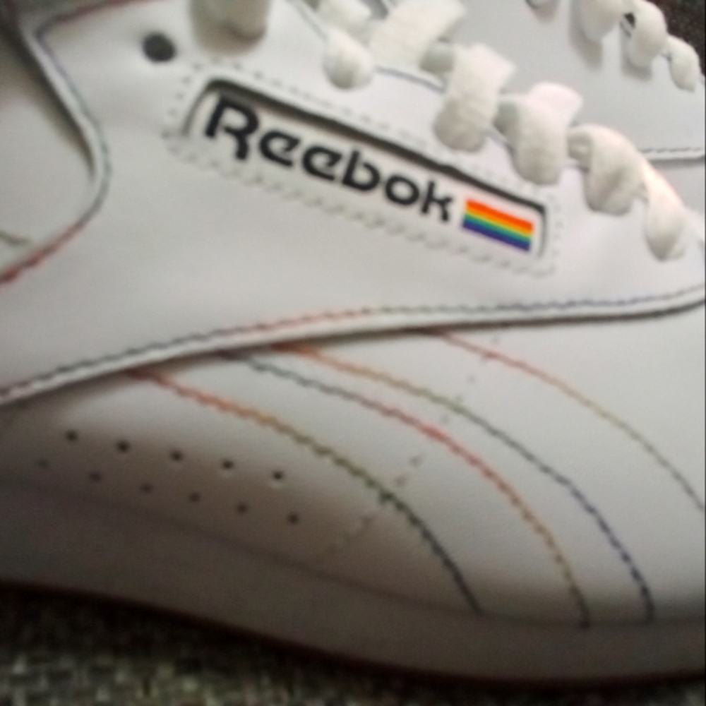 Retro rainbow pride reeboks